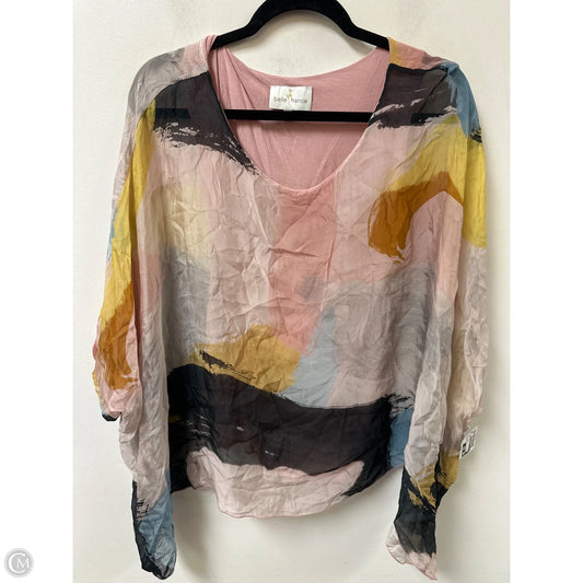 Top Short Sleeve By Clothes Mentor In Pink & Yellow, Size: M