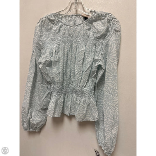 Top Long Sleeve By Universal Thread In Blue & White, Size: S