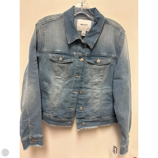 Jacket Denim By Nine West In Blue Denim, Size: L