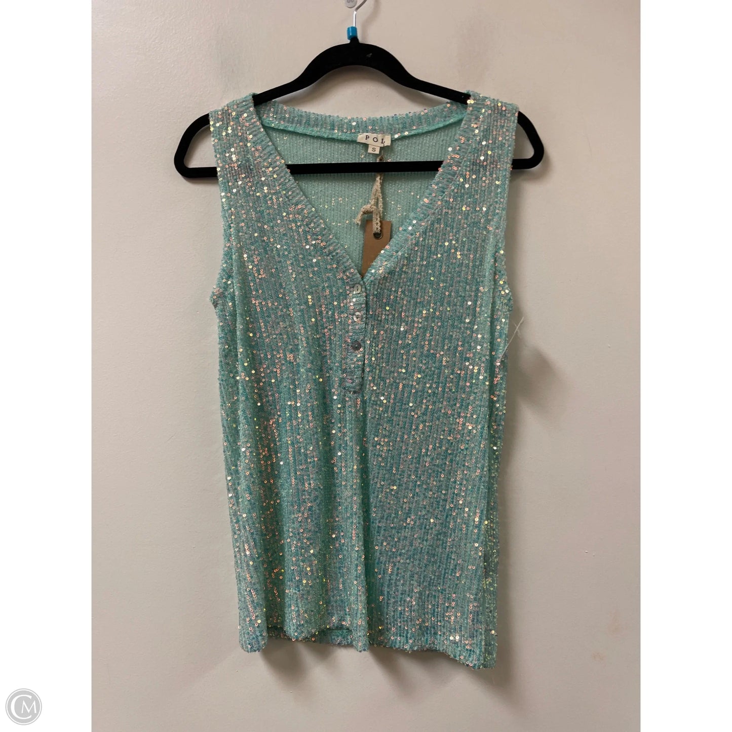 Top Sleeveless By Pol In Blue, Size: S