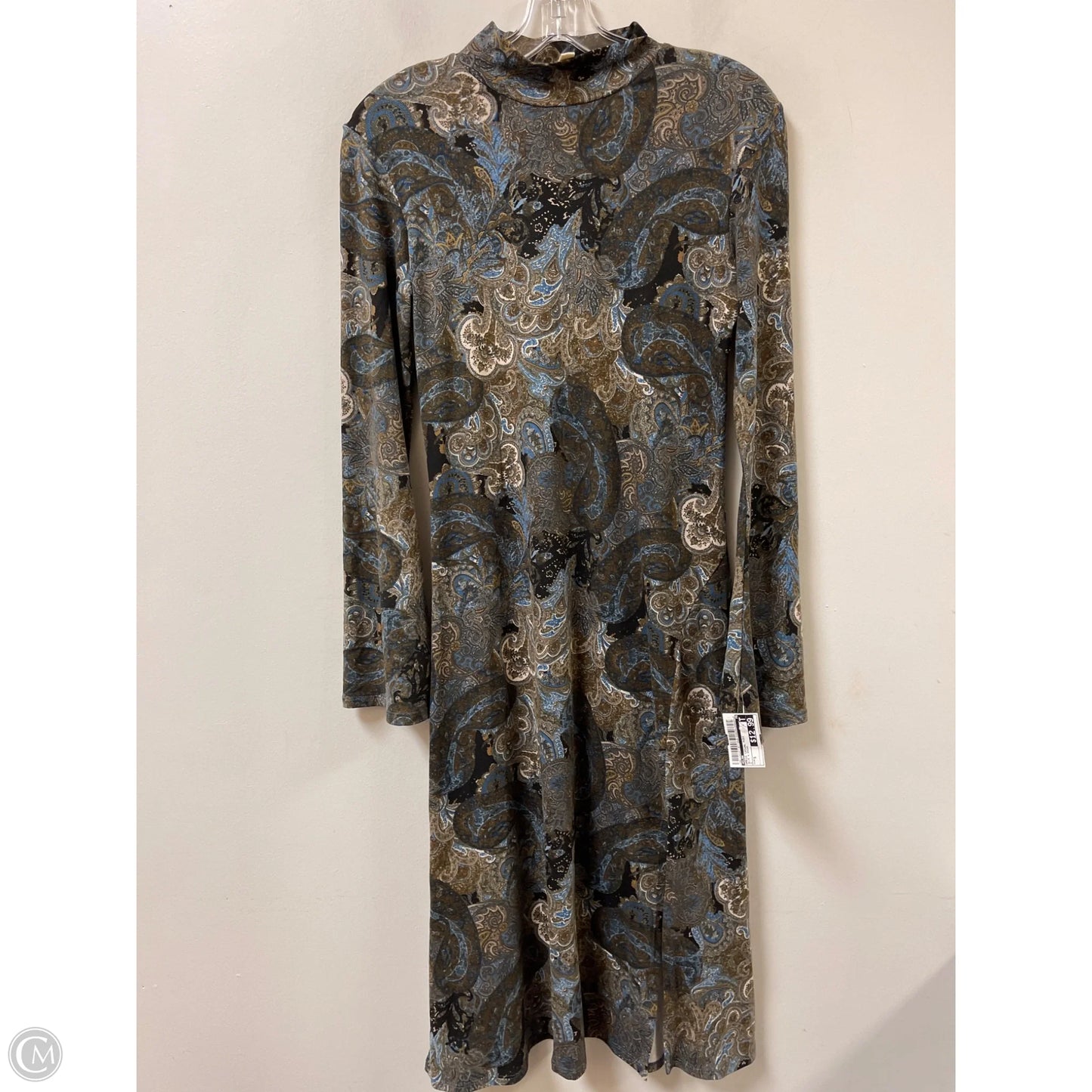 Dress Casual Midi By Elan In Blue & Brown, Size: S