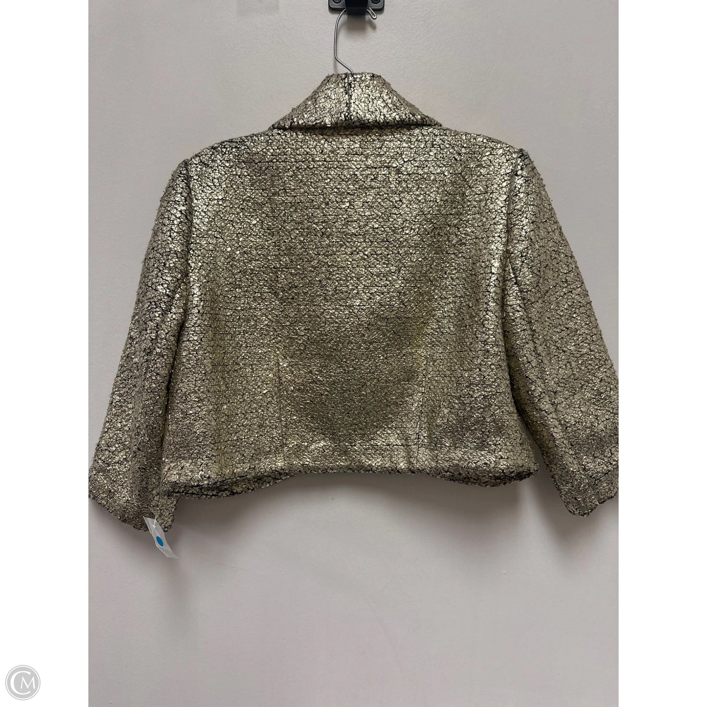 Blazer By Chicos In Black & Gold, Size: S