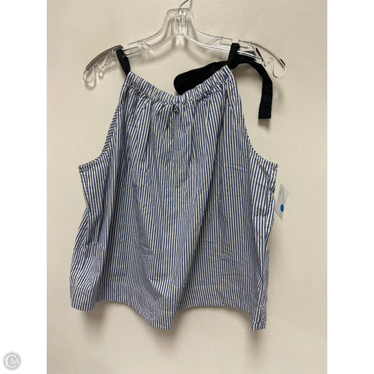 Top Sleeveless By Free Assembly In Blue & White, Size: L