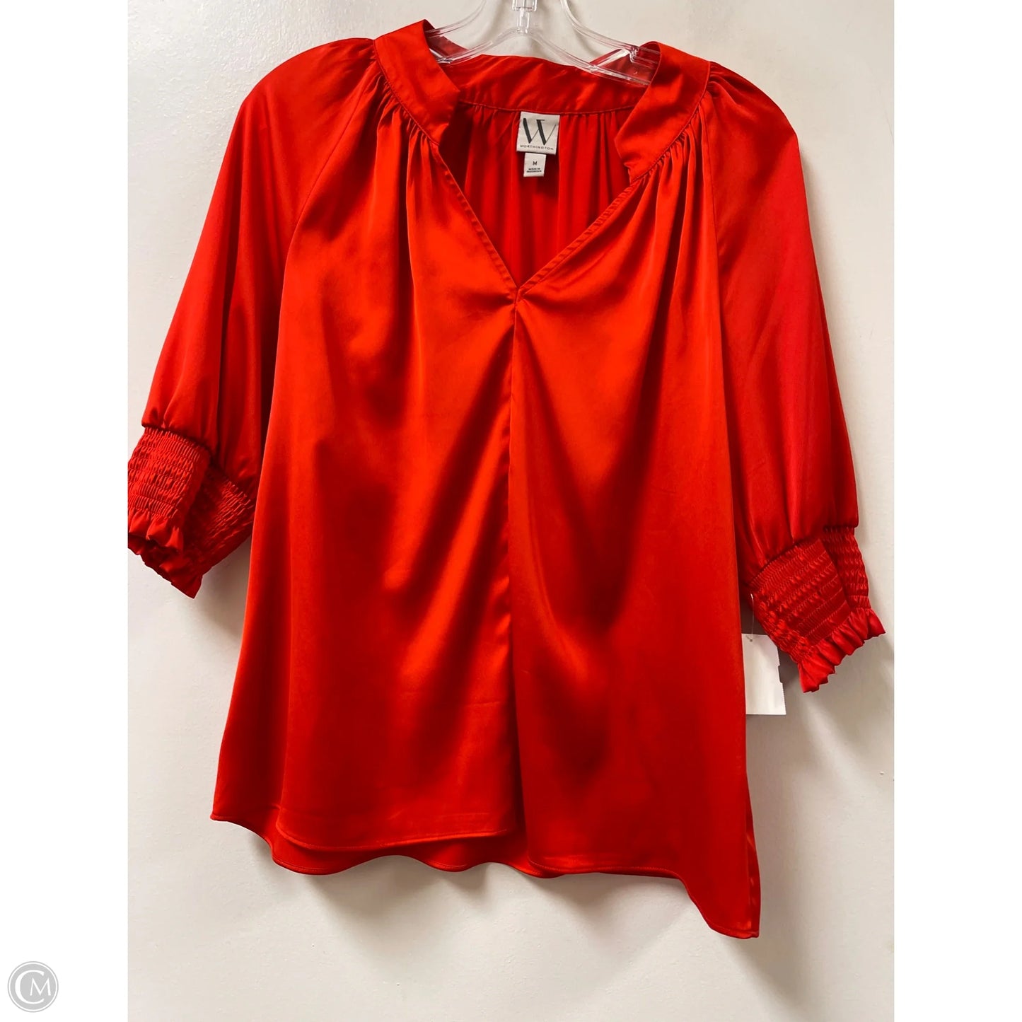 Top Long Sleeve By Worthington In Orange, Size: M