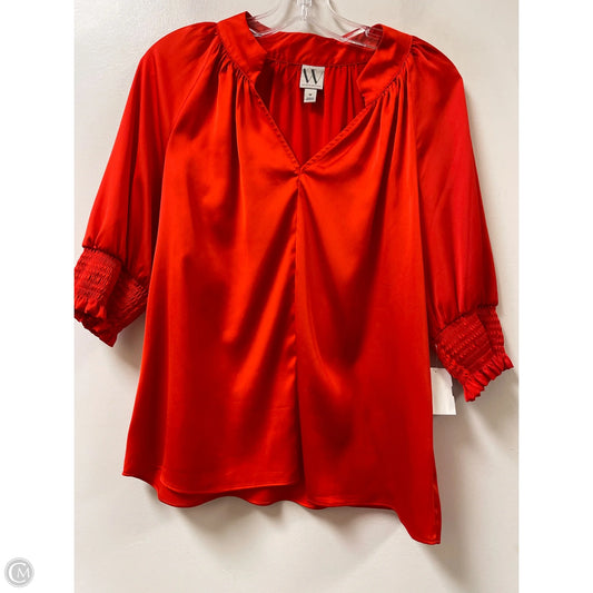 Top Long Sleeve By Worthington In Orange, Size: M