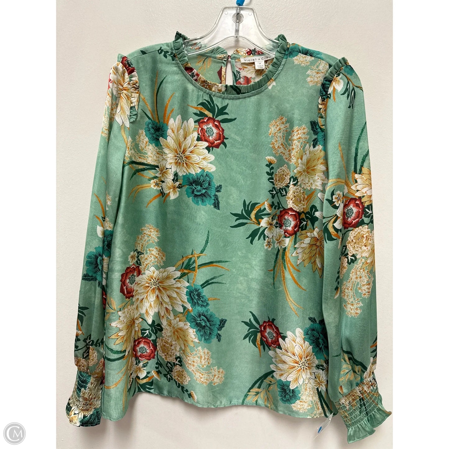 Top Long Sleeve By Violet And Claire In Green, Size: M