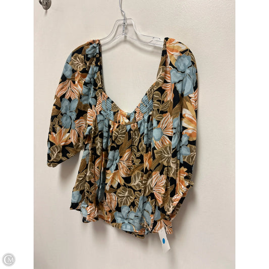 Top Long Sleeve By Rip Curl In Floral Print, Size: S