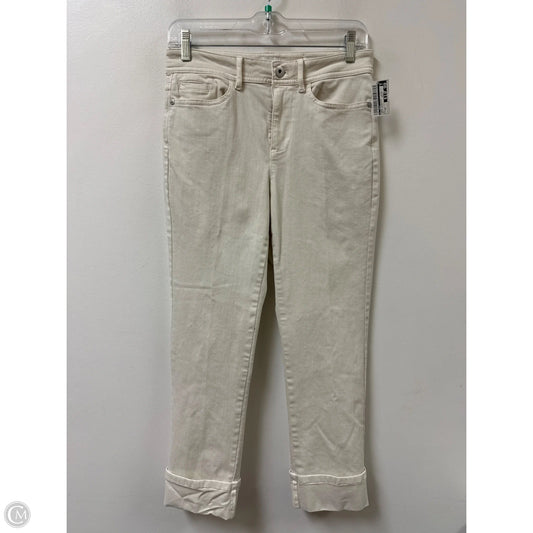 Jeans Straight By J. Jill In Cream Denim, Size: 4p
