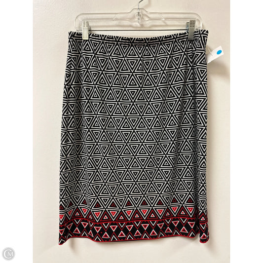 Skirt Midi By Chicos In Black & Red, Size: 8