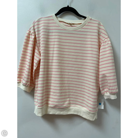 Top Short Sleeve By Jodifl In Cream & Pink, Size: S
