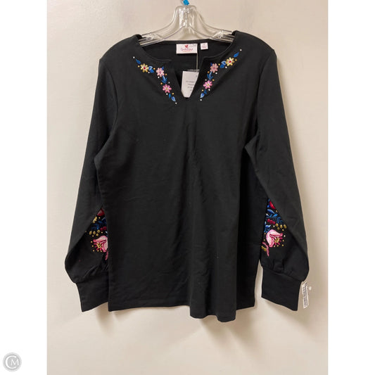 Top Long Sleeve By Quaker Factory In Black, Size: S