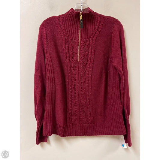 Sweatshirt Collar By Isaac Mizrahi In Red, Size: S