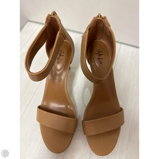 Sandals Heels Kitten By Style And Company In Brown, Size: 7