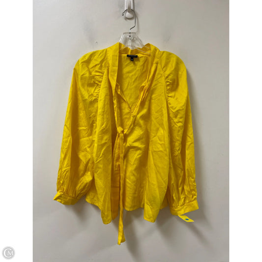 Top Long Sleeve By Who What Wear In Yellow, Size: Xl