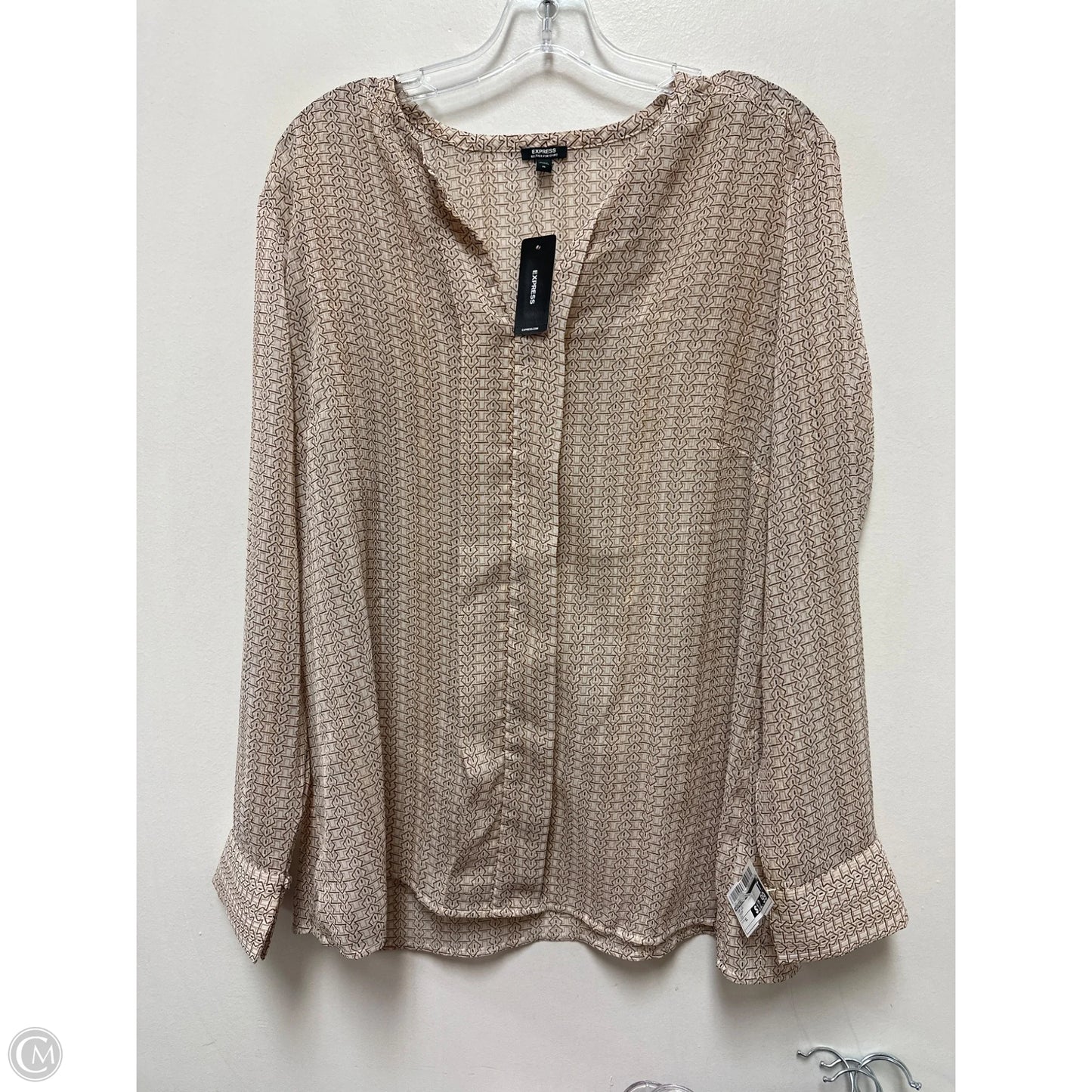 Top Long Sleeve By Express In Cream, Size: Xl