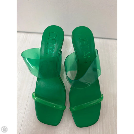 Sandals Heels Wedge By Clothes Mentor In Green, Size: 8.5