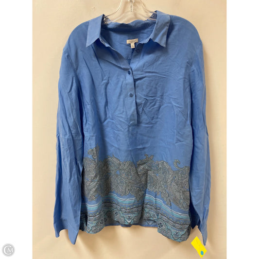 Top Long Sleeve By Talbots In Blue, Size: Xl