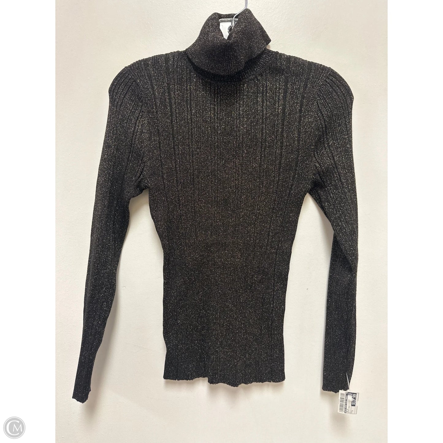 Top Long Sleeve By White House Black Market In Black & Gold, Size: S