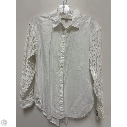 Blouse Long Sleeve By Loft In White, Size: Xs
