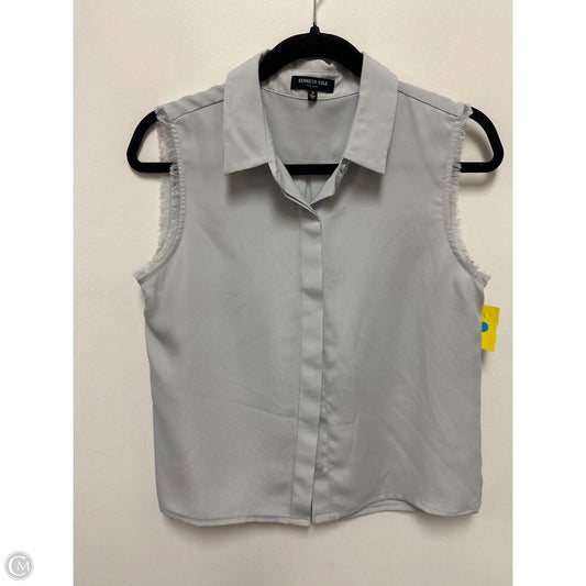 Blouse Sleeveless By Kenneth Cole In Grey, Size: S