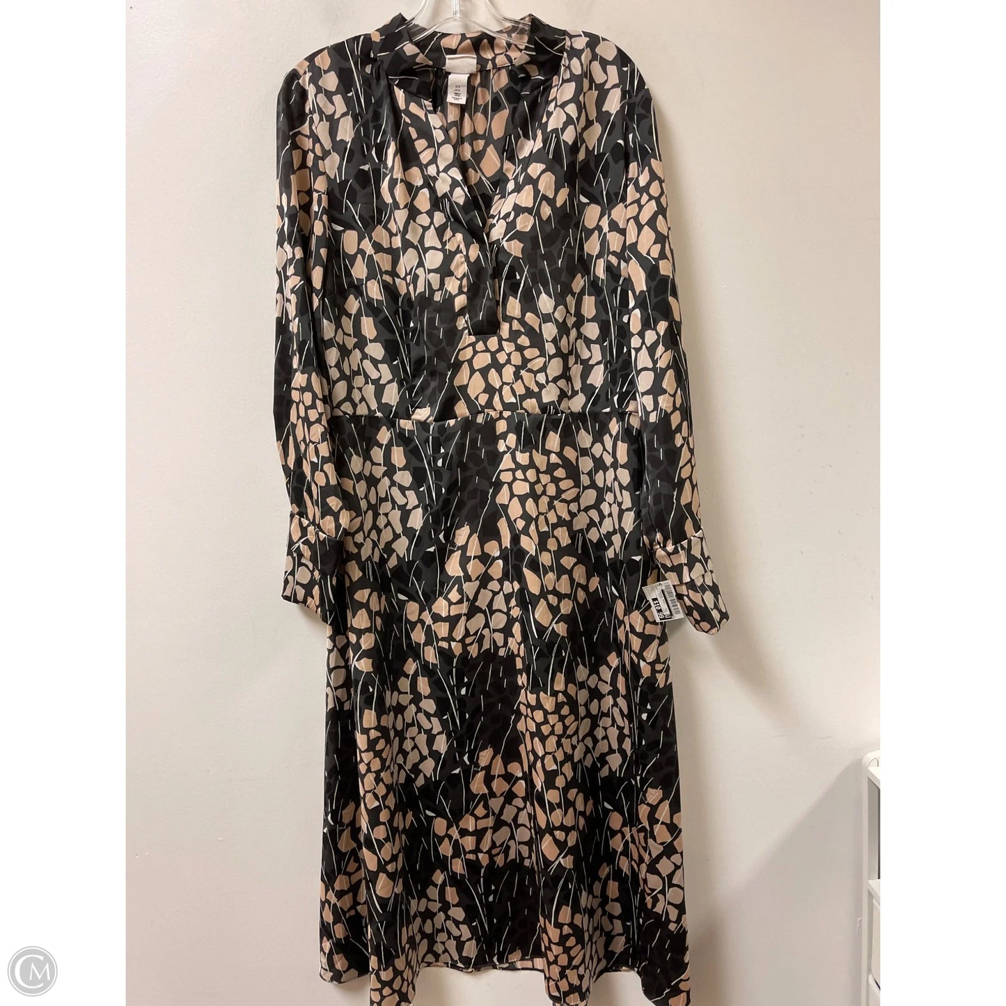 Dress Casual Midi By H&m In Black & Cream, Size: L