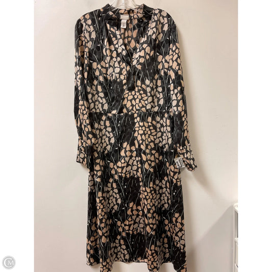 Dress Casual Midi By H&m In Black & Cream, Size: L