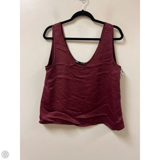 Top Sleeveless By Zara In Red, Size: L