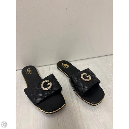 Sandals Flats By Clothes Mentor In Black, Size: 6