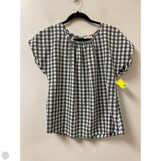 Top Short Sleeve By Andree By Unit In Grey & White, Size: S