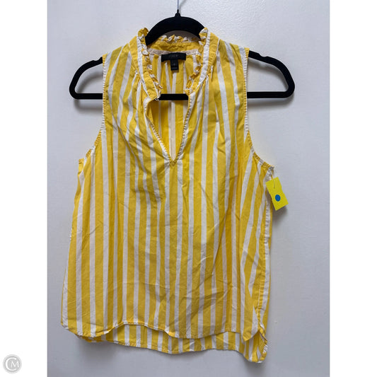 Top Sleeveless By J. Crew In White & Yellow, Size: M