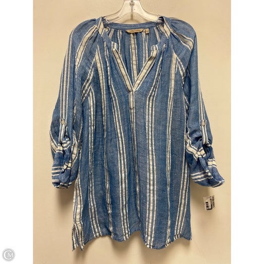Top Long Sleeve By Soft Surroundings In Blue & White, Size: L