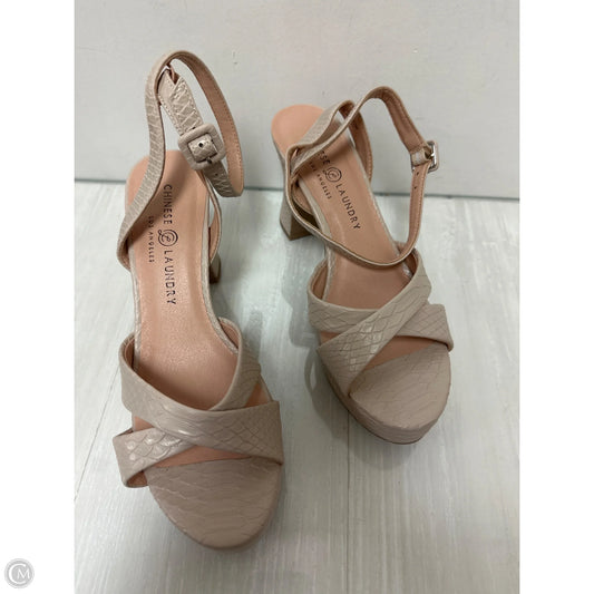 Sandals Heels Block By Chinese Laundry In Cream, Size: 9
