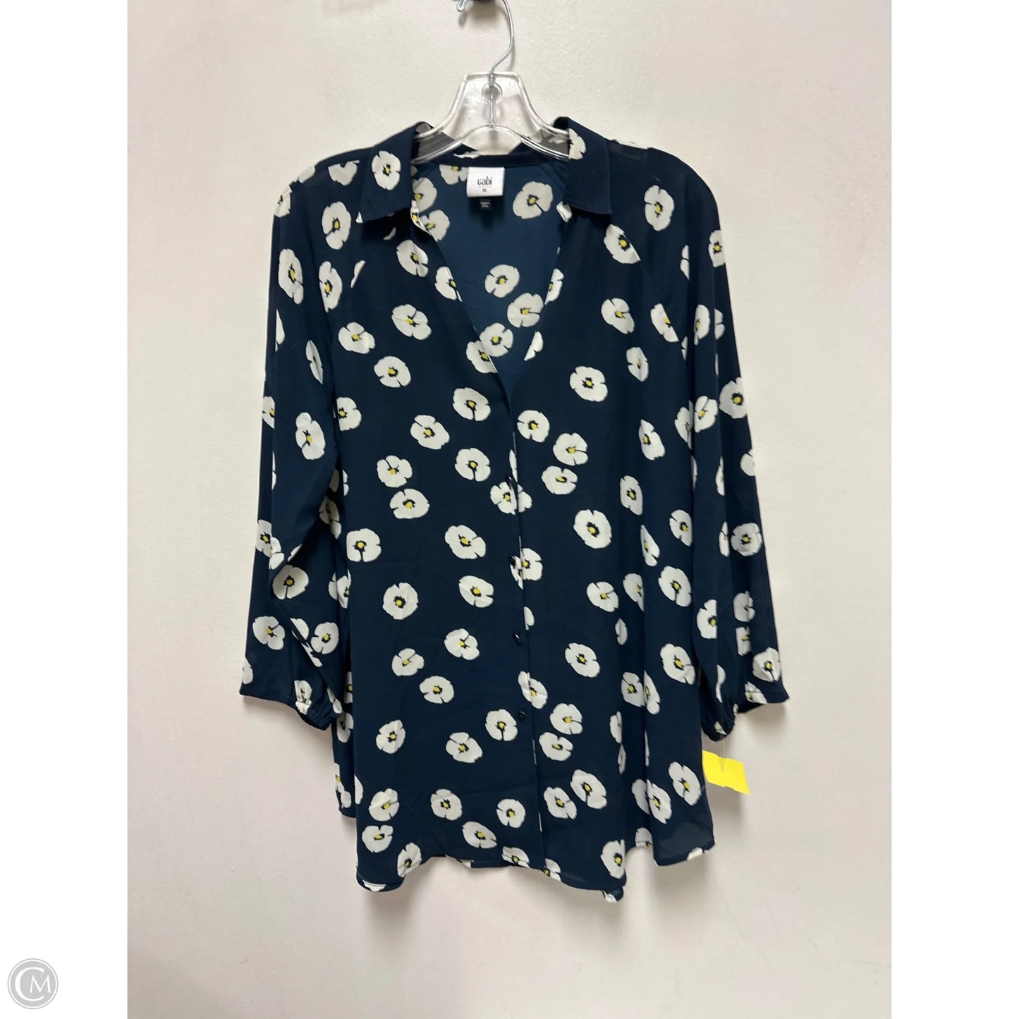 Blouse Long Sleeve By Cabi In Navy, Size: M