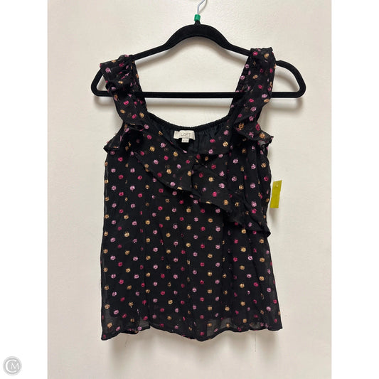 Top Sleeveless By Loft In Black & Pink, Size: Mp