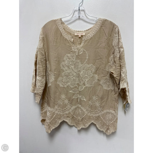 Top Long Sleeve By Solitaire In Cream, Size: Xl