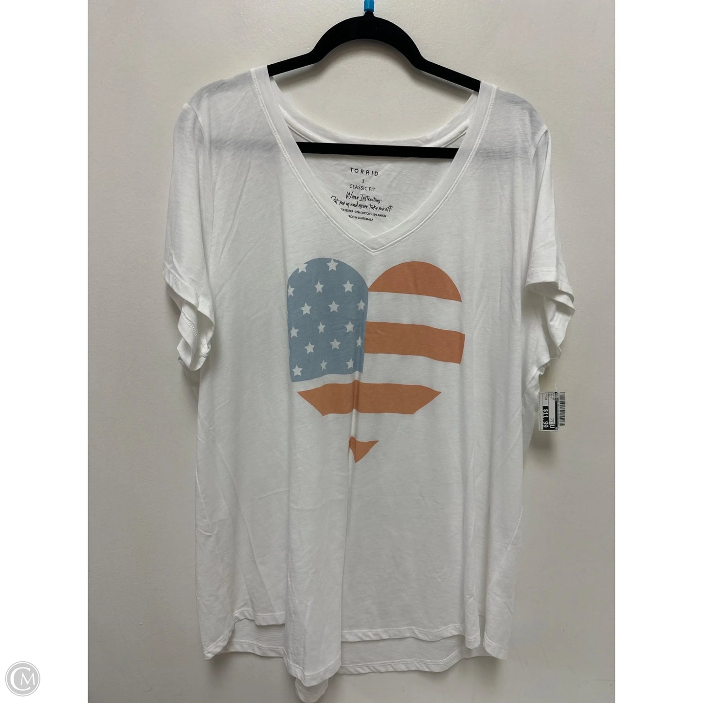 Top Short Sleeve By Torrid In White, Size: 3x