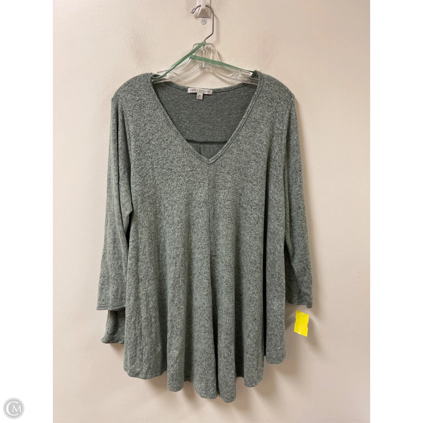 Top Long Sleeve By Green Envelope In Green, Size: 1x