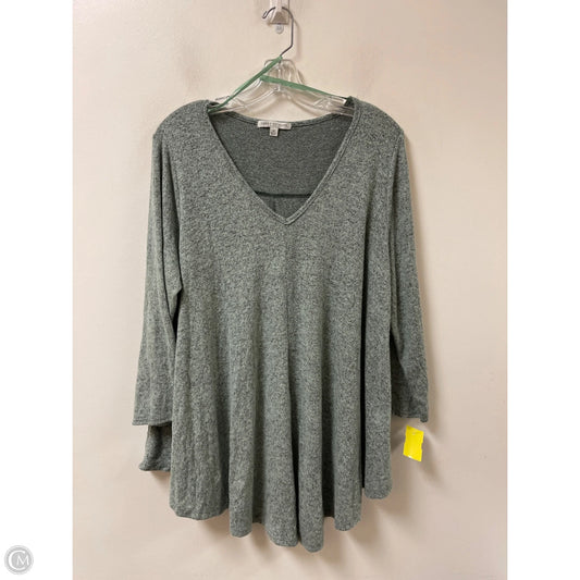 Top Long Sleeve By Green Envelope In Green, Size: 1x