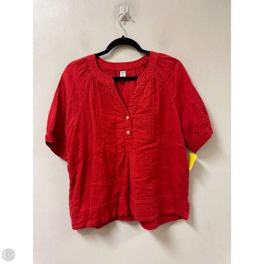 Top Short Sleeve By Old Navy In Red, Size: S