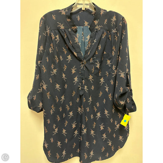 Top Long Sleeve By Clothes Mentor In Navy, Size: Xl