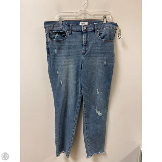 Jeans Skinny By Nicole By Nicole Miller In Blue Denim, Size: 16