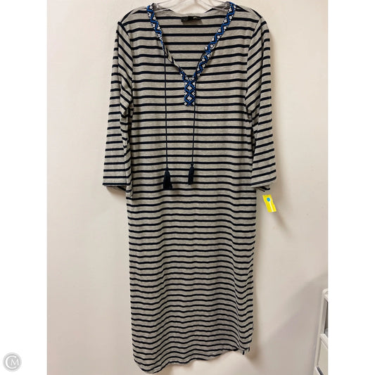 Dress Casual Midi By Suzanne Betro In Striped Pattern, Size: L