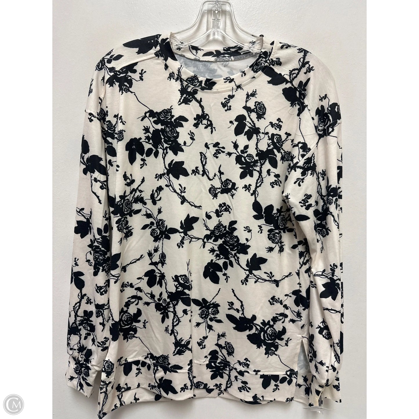 Top Long Sleeve By Clothes Mentor In Black & Cream, Size: S