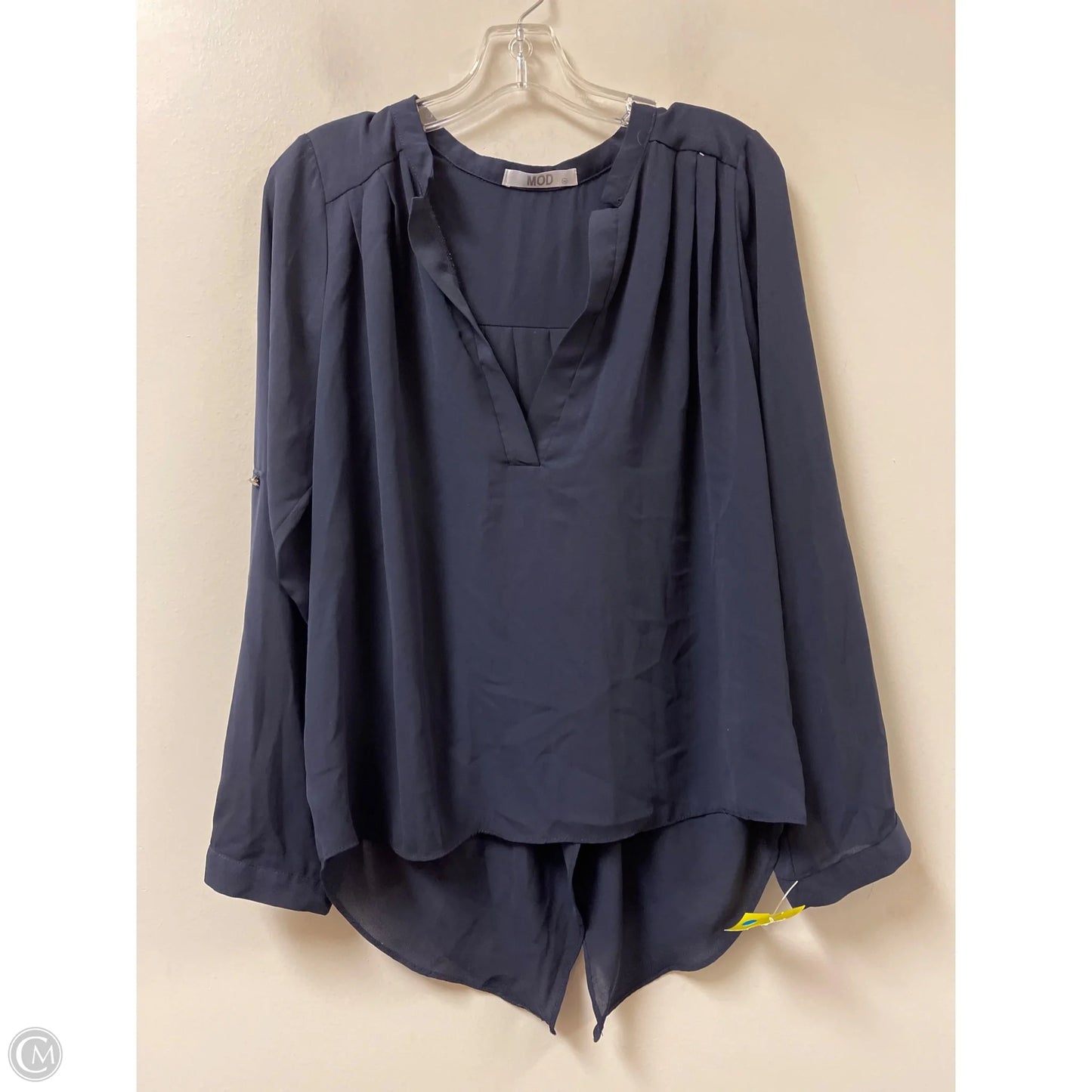Top Long Sleeve By Mod In Navy, Size: M