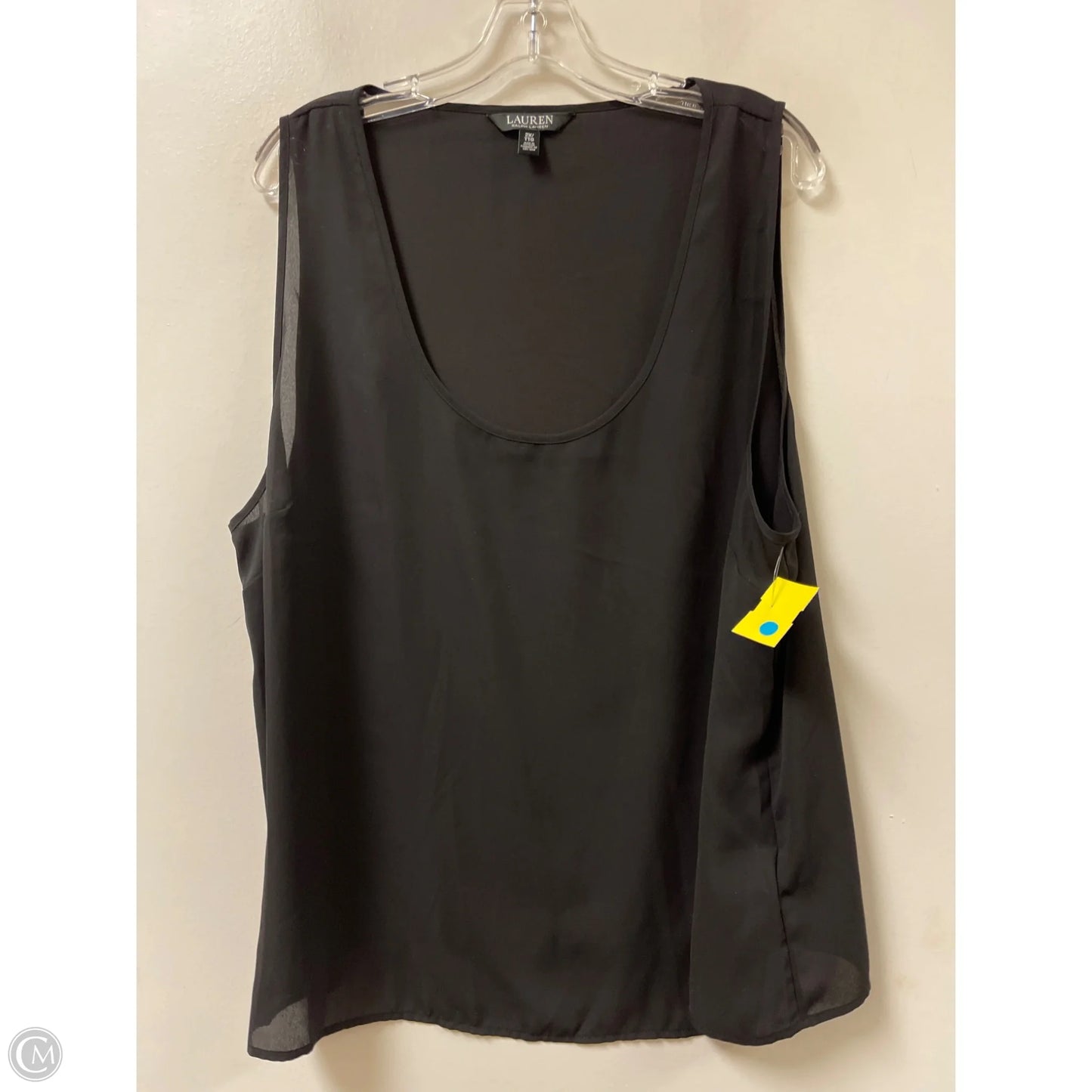 Top Sleeveless By Lauren By Ralph Lauren In Black, Size: 2x