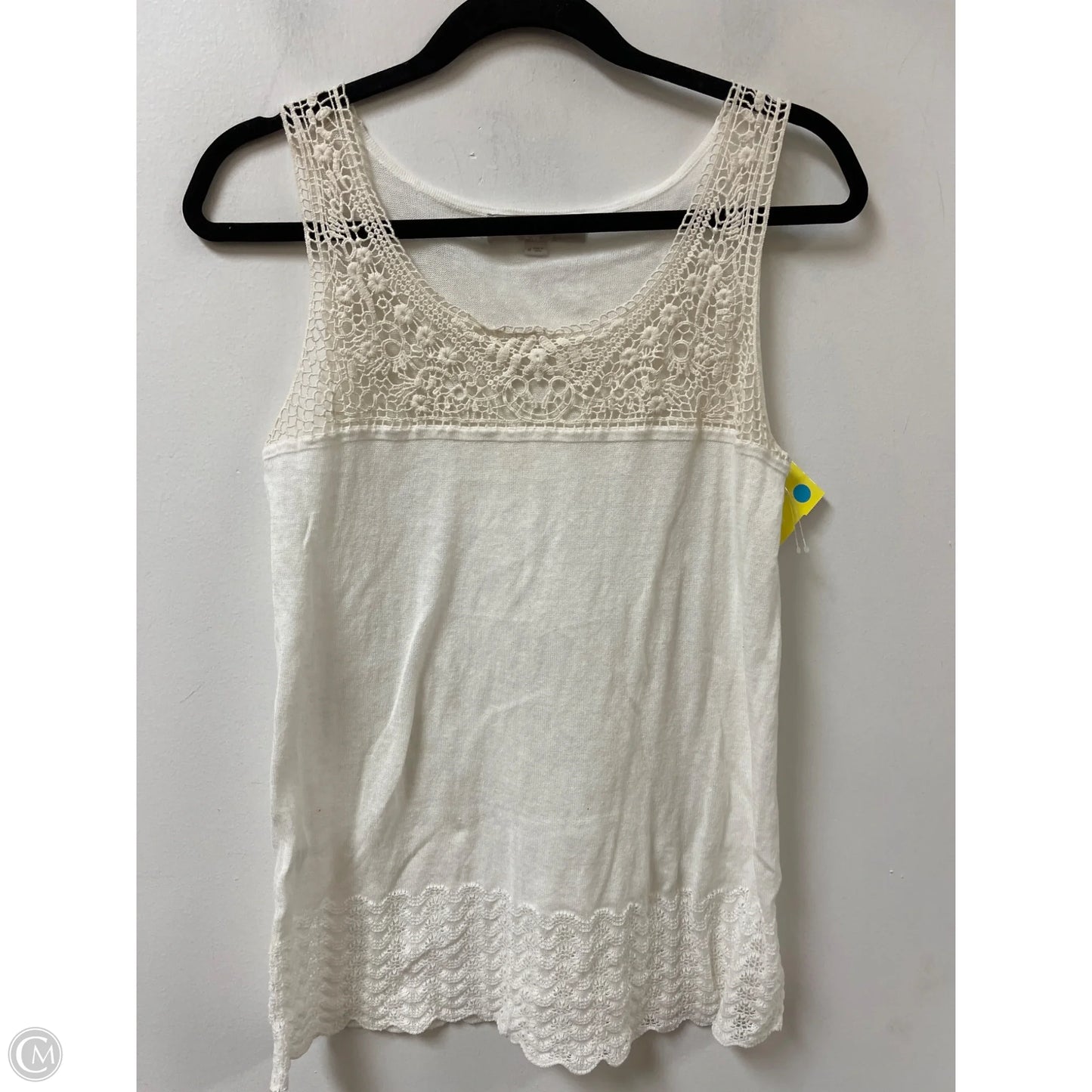 Top Sleeveless By Loft In White, Size: M