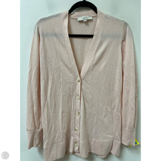 Sweater Cardigan By Loft In Pink, Size: M