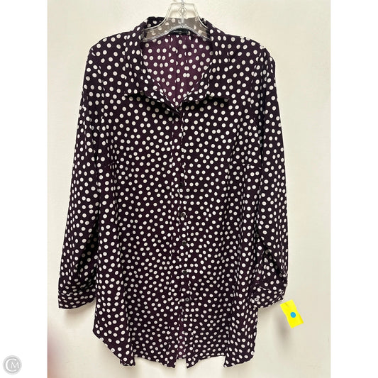 Blouse Long Sleeve By Bcbgmaxazria In Purple, Size: Xl