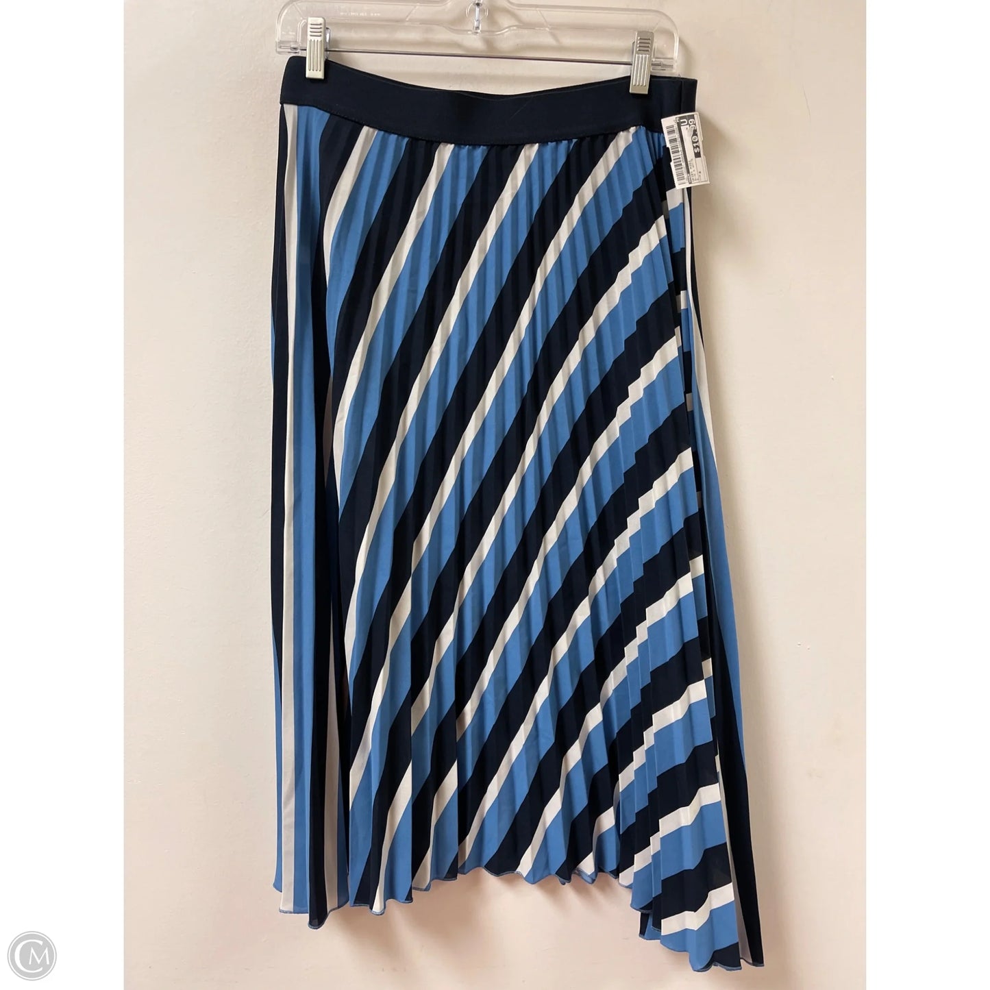 Skirt Midi By H&m In Blue & White, Size: 8