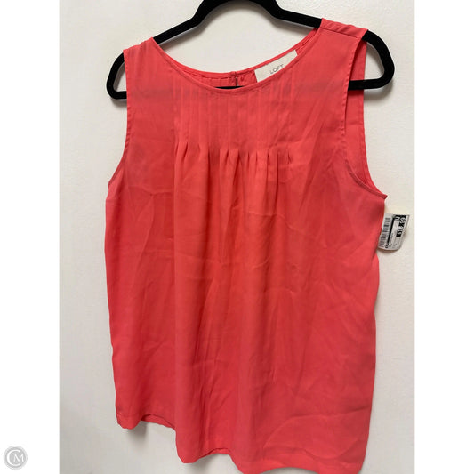 Top Sleeveless By Loft In Coral, Size: L